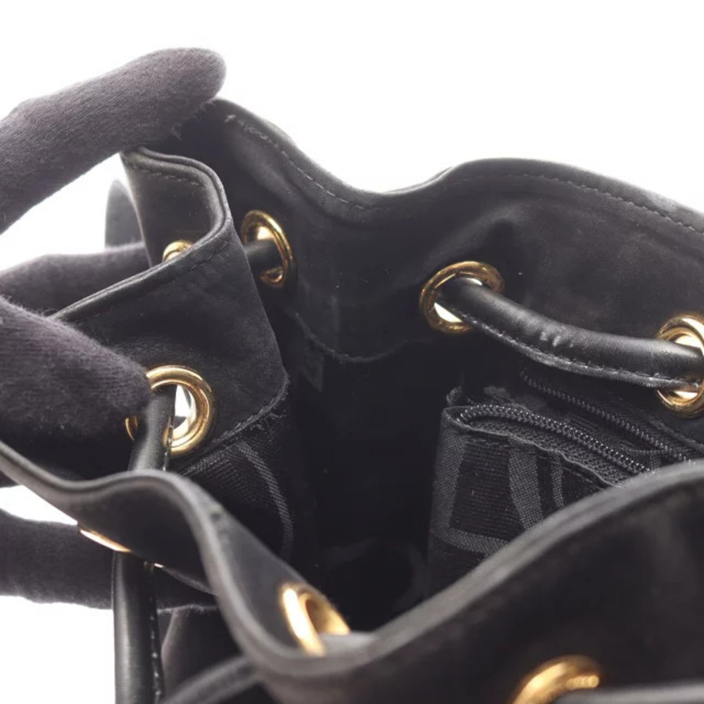 Salvatore Ferragamo Shoulder Bag Suede Black Vara - Picture 5 of 10